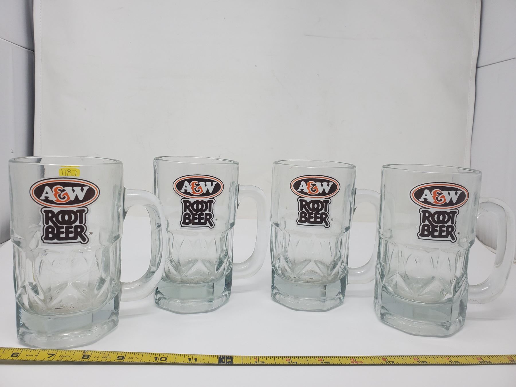 4 large A&W mugs