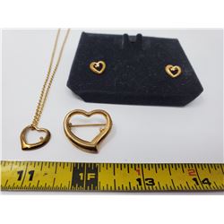 4 piece heart set with diamonds