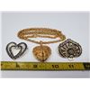 Image 1 : Vintage heart buckle and necklace and brooch