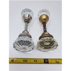 2 sets of glass door knobs