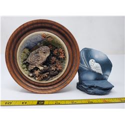 2 owl sculptures - 1 Britain, 1 Nova Scotia