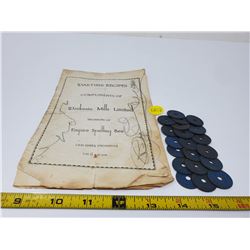 Wartime recipes Waskesiu CKBI radio & 20 Canada meat ration tokens