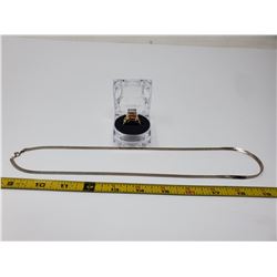 Tiger eye ring - 15k gold clad, approx 1 karat stone. Size 9 & men's chain 24 inch