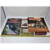 Image 1 : Train lot - railroad book, locomotive stamps, train robbers VHS and more