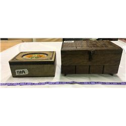 2 jewelry boxes wooden