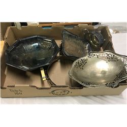 lot of assorted silver played trays/items