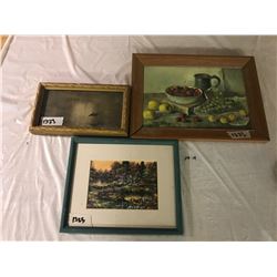 (3) pictures 10"x5-1/2" + 11"x9" + 10"x14"