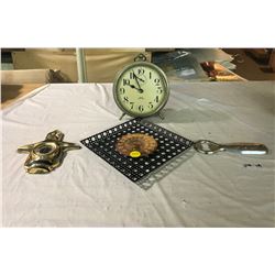 alarm clock + 2 thermometers + bottle opener