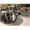 Image 3 : large lot of stainless steel pots + pans