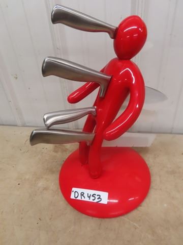 Blood Red Knife Rack w Knives (must have been made & designed by a ...