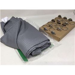 Shower Curtain and Hooks