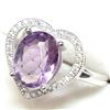 Image 1 : Silver Amethyst(2.4ct) Cubic Zirconia Ring (~Size 7.5)(Ring is resizable for $40) (~weight 3.14g), S