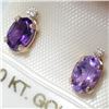 Image 3 : 10K Yellow Gold Amethyst Diamond Earrings, Made in Canada, Suggested Retail Value $200 (Estimated Se