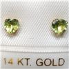 Image 2 : 14K Yellow Gold Peridot Earrings, Made in Canada, Suggested Retail Value $140