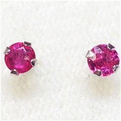 10K Yellow Gold Ruby Earrings, Made in Canada, Suggested Retail Value $160