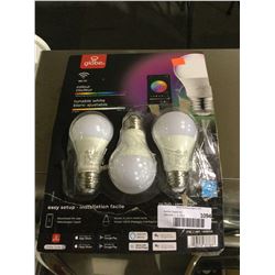 Globe Wi-Fi A19 Color Changing Tunable LED Bulbs in White 3-Pack