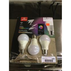 Globe Wi-Fi A19 Color Changing Tunable LED Bulbs in White 3-Pack