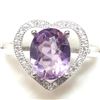 Image 2 : Silver Amethyst(2.4ct) Cubic Zirconia Ring (~Size 7.5)(Ring is resizable for $40) (~weight 3.14g), S