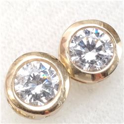 14K Yellow Gold Cubic Zirconia Earrings, Made in Canada, Suggested Retail Value $600 (Estimated Sell