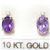 Image 1 : 14K Yellow Gold Garnet(1.55ct) Diamond(0.03ct) Earrings, Made in Canada, Suggested Retail Value $400