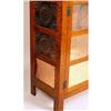 Image 2 : A CONTEMPORARY FIGURED MAPLE AND PUNCH DECORATED COPPER PIE SAFE
