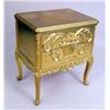 Image 1 : A GOLD PAINTED FRENCH PROVINCIAL STYLE TWO DRAWER STAND