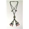 Image 1 : A MIDDLE EASTERN SILVER TONE CORAL AND TURQUOISE PENDANT NECKLACE