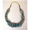 Image 2 : AN OLD NAVAJO HAND CUT AND POLISHED LARGE AND HEAVY THREE STRAND TURQUOISE FLAT NUGGET NECKLACE