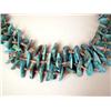 Image 3 : AN OLD NAVAJO HAND CUT AND POLISHED LARGE AND HEAVY THREE STRAND TURQUOISE FLAT NUGGET NECKLACE
