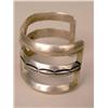 Image 3 : AN OLD SIGNED NAVAJO HAND WROUGHT SILVER SAND CAST CUFF BRACELET