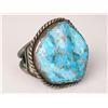 Image 1 : AN OLD PAWN VERY HEAVY NAVAJO HAND WROUGHT SINGLE STONE CUFF BRACELET