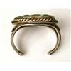 Image 5 : AN OLD PAWN VERY HEAVY NAVAJO HAND WROUGHT SINGLE STONE CUFF BRACELET