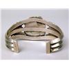 Image 4 : AN OLD PAWN HEAVY NAVAJO HAND WROUGHT SILVER AND TURQUOISE CUFF BRACELET