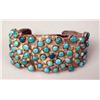 Image 1 : AN OLD PAWN NAVAJO HAND WROUGHT SILVER AND TURQUOISE CUFF BRACELET