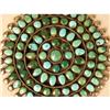 Image 2 : AN OLD SIGNED LARGE ZUNI SILVER AND TURQUOISE CIRCULAR CLUSTER BROOCH