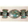 Image 3 : AN OLD NAVAJO SILVER AND TURQUOISE HAND WROUGHT CONCHO BELT
