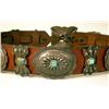 Image 3 : AN OLD NAVAJO SILVER AND TURQUOISE HAND WROUGHT CONCHO BELT