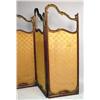 Image 2 : A LOUIS XV STYLE PARCEL GILT DECORATED UPHOLSTERED THREE PANEL SCREEN