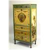 Image 1 : A LOUIS XVI STYLE HAND PAINTED PARCEL GILT DECORATED SECRETAIRE