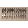 Image 1 : A SET OF ELEVEN GORHAM STERLING SILVER ZODIAC/MONTH CANAPE FORKS
