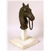 Image 1 : A BLACK CAST IRON HORSE HEAD FORM HITCHING POST FIGURE