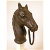 Image 2 : A BLACK CAST IRON HORSE HEAD FORM HITCHING POST FIGURE