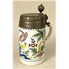Image 1 : AN ERFURT PEWTER MOUNTED FAIENCE TANKARD