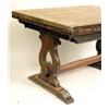 Image 2 : A JACOBEAN STYLE OAK DRAW LEAF TRESTLE BASE TABLE