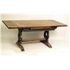 Image 7 : A JACOBEAN STYLE OAK DRAW LEAF TRESTLE BASE TABLE