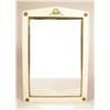 Image 1 : A NEOCLASSICAL STYLE WHITE PAINTED AND METAL MOUNTED LOOKING GLASS