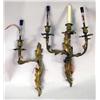 Image 1 : TWO LOUIS XV STYLE GILT DECORATED METAL WALL SCONCES