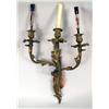 Image 2 : TWO LOUIS XV STYLE GILT DECORATED METAL WALL SCONCES