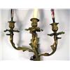 Image 3 : TWO LOUIS XV STYLE GILT DECORATED METAL WALL SCONCES