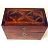 Image 2 : A ROSEWOOD AND PARQUETRY INLAID TEA CADDY